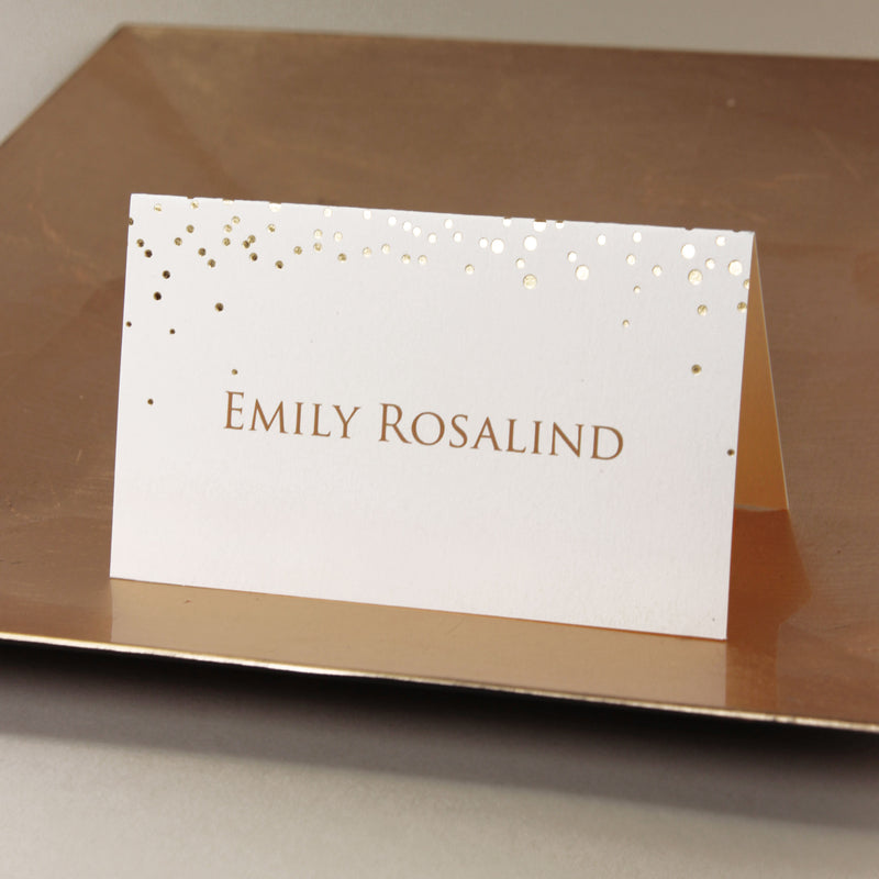 Foil Pressed Personalised Place Card  Gold/Silver/Rose Gold
