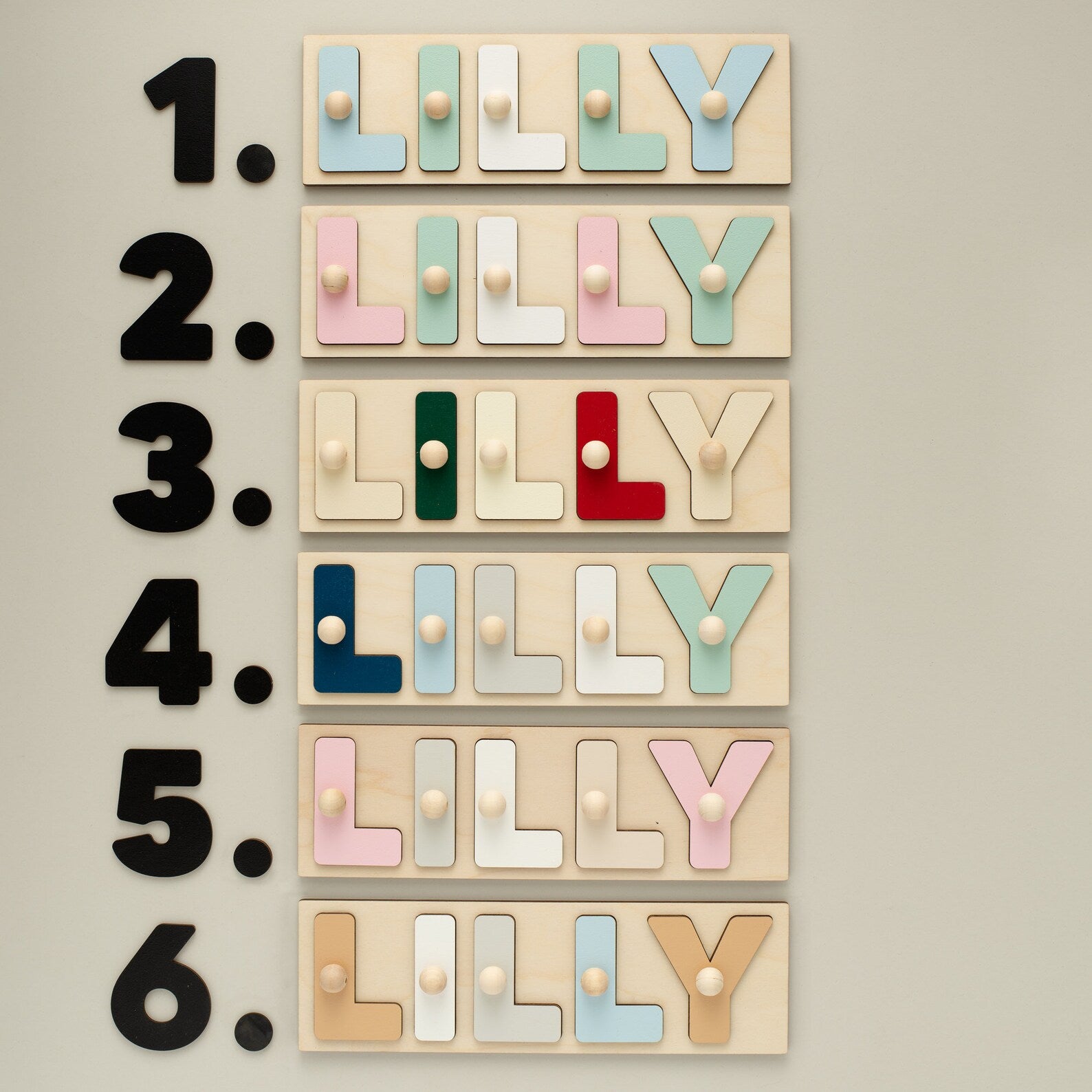 Personalised 3D Name Puzzle Educational Wooden Toy for Children Early Learning Letter Shape Matching Games with Pegs Gift For Kids Birthday