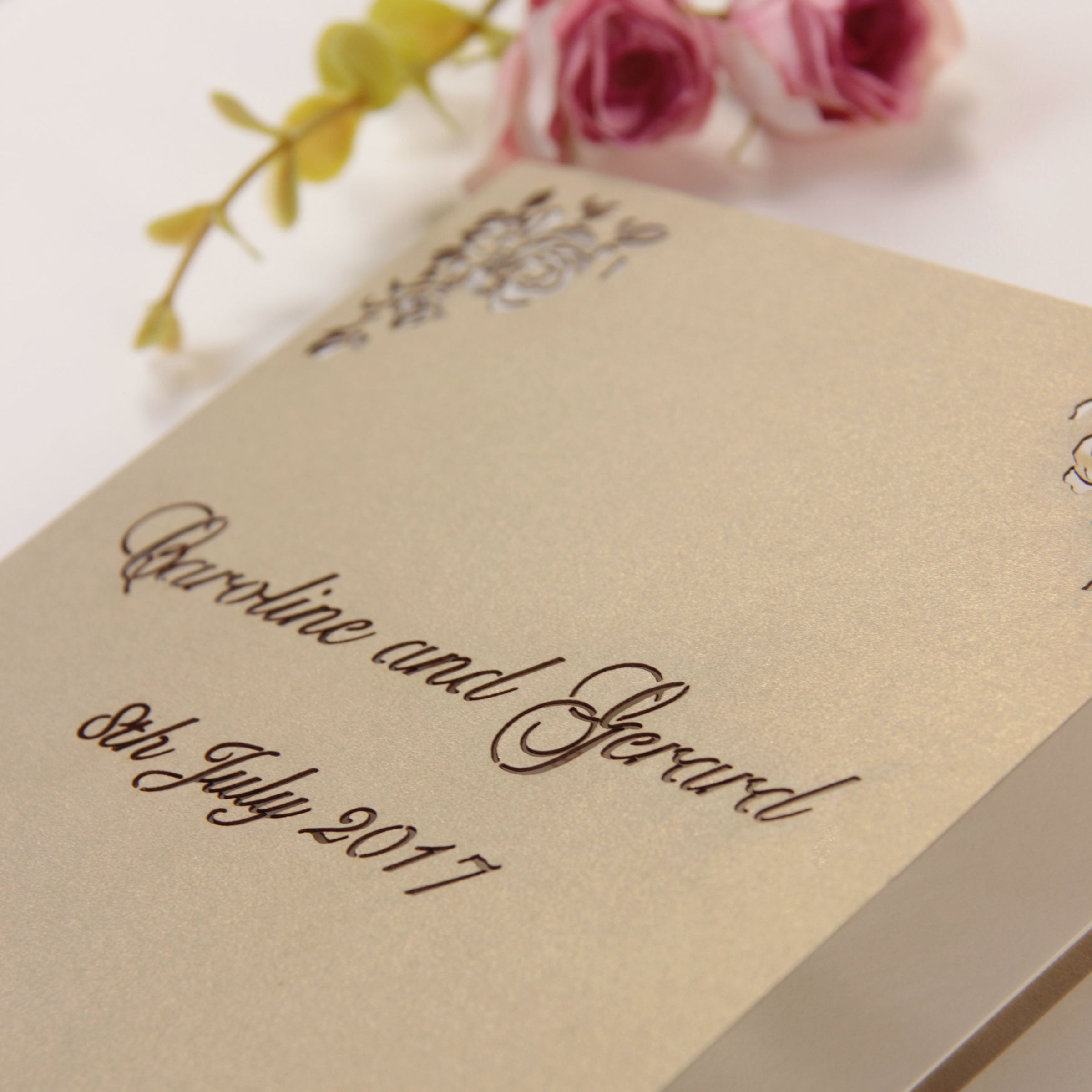 Beautiful Laser Cut Personalised Order of Service or Menu