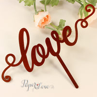 WOODEN CAKE TOPPER LOVE WEDDING BIRTHDAY