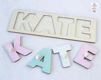 Personalised 3D Name Puzzle Educational Wooden Toy for Children Early Learning Letter Shape Matching Games with Pegs Gift For Kids Birthday