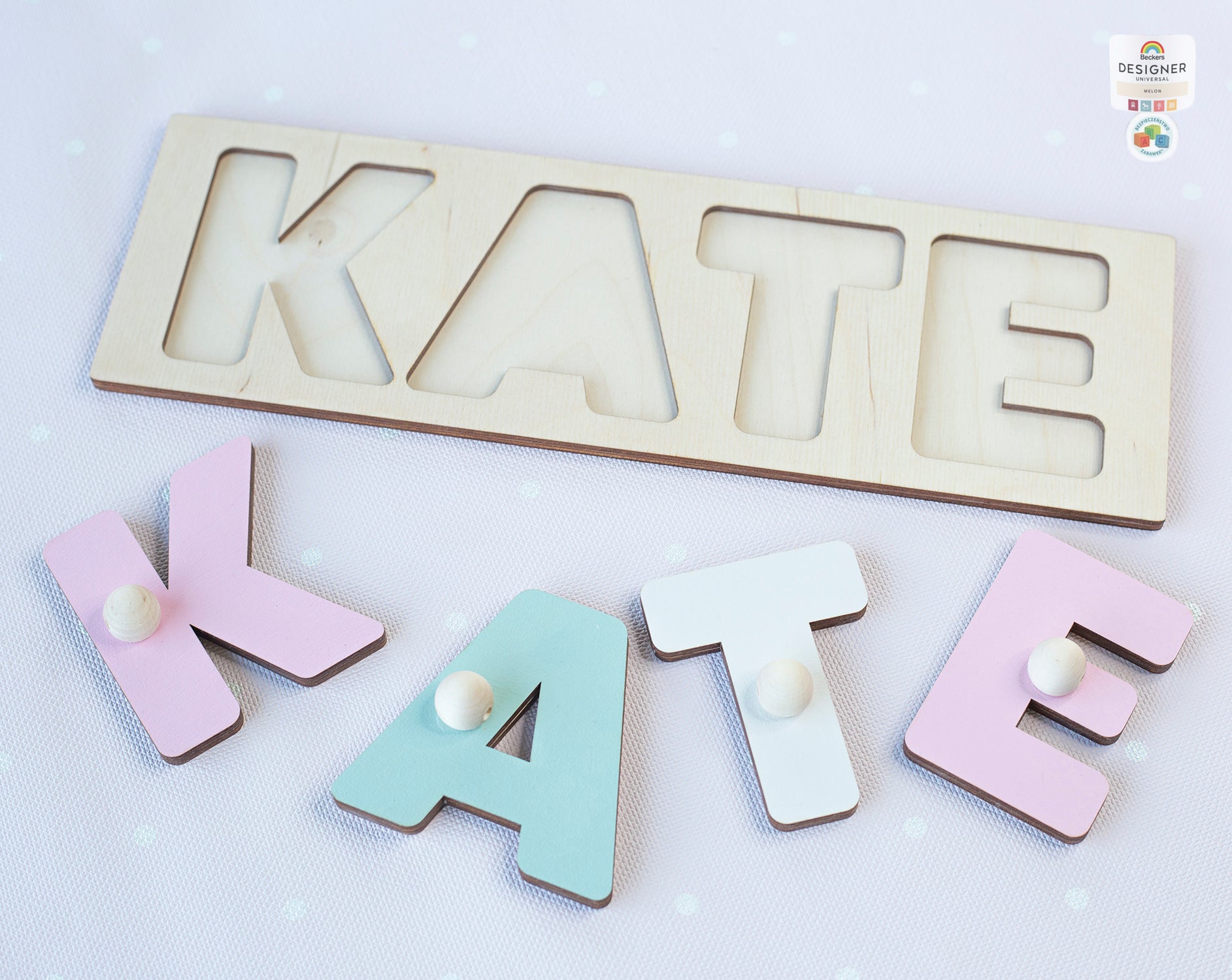 Personalised 3D Name Puzzle Educational Wooden Toy for Children Early Learning Letter Shape Matching Games with Pegs Gift For Kids Birthday