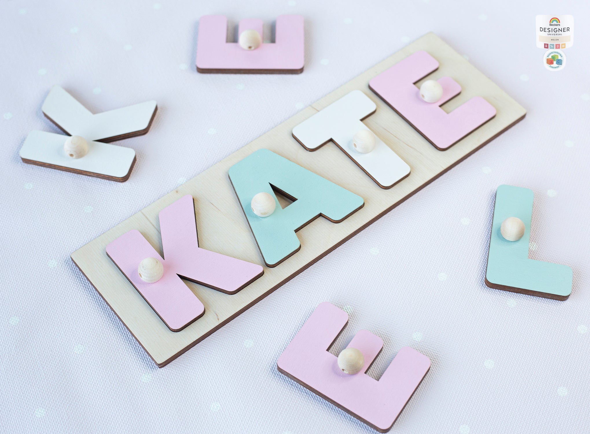 Personalised 3D Name Puzzle Educational Wooden Toy for Children Early Learning Letter Shape Matching Games with Pegs Gift For Kids Birthday