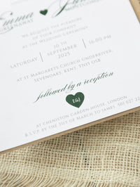 Rustical Gatefold Wedding Invitations Laser Cut Tree Eco Paper & Jute String
