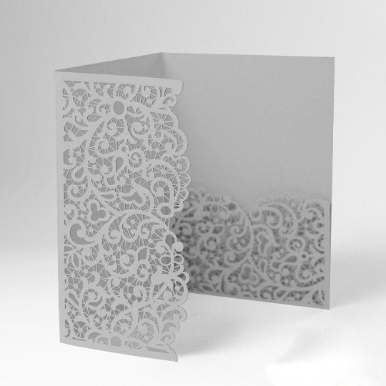 Laser Cut Covers ONLY Pocket Fold Invitations 7 colours - Pocketfold Elements, DIY Cut, 3 fold pocket, Wedding Cards Invitation