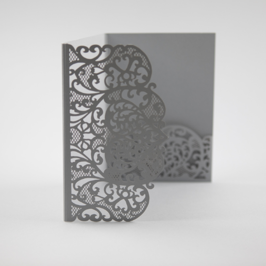 Laser Cut Covers ONLY Pocket Fold Invitations 7 colours