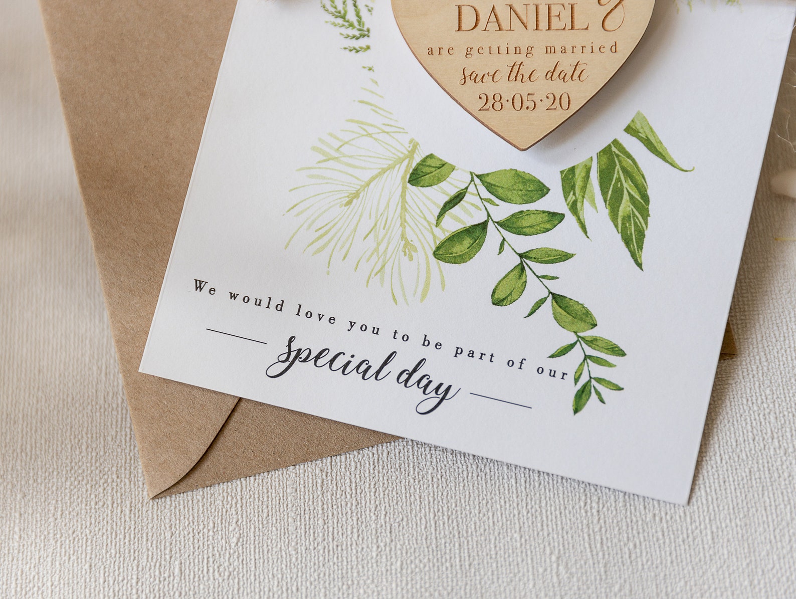 Save The Date wooden Magnet with Cards, Wedding Save Cards Rustic