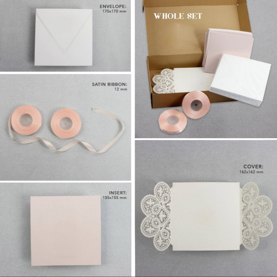 Elegant White Two Side Opening Wedding Invitations