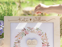 Natural Plywood Personalised Wedding Guestbook, Drop Box Set with Chest + Pen