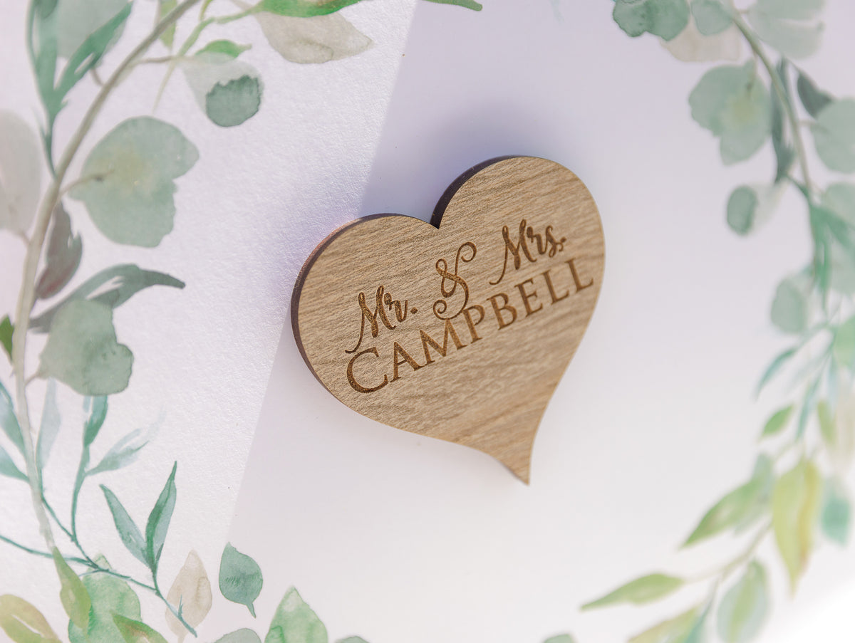 Sonoma Oak Personalised Wedding Guestbook, Drop Box Set with Chest + Pen