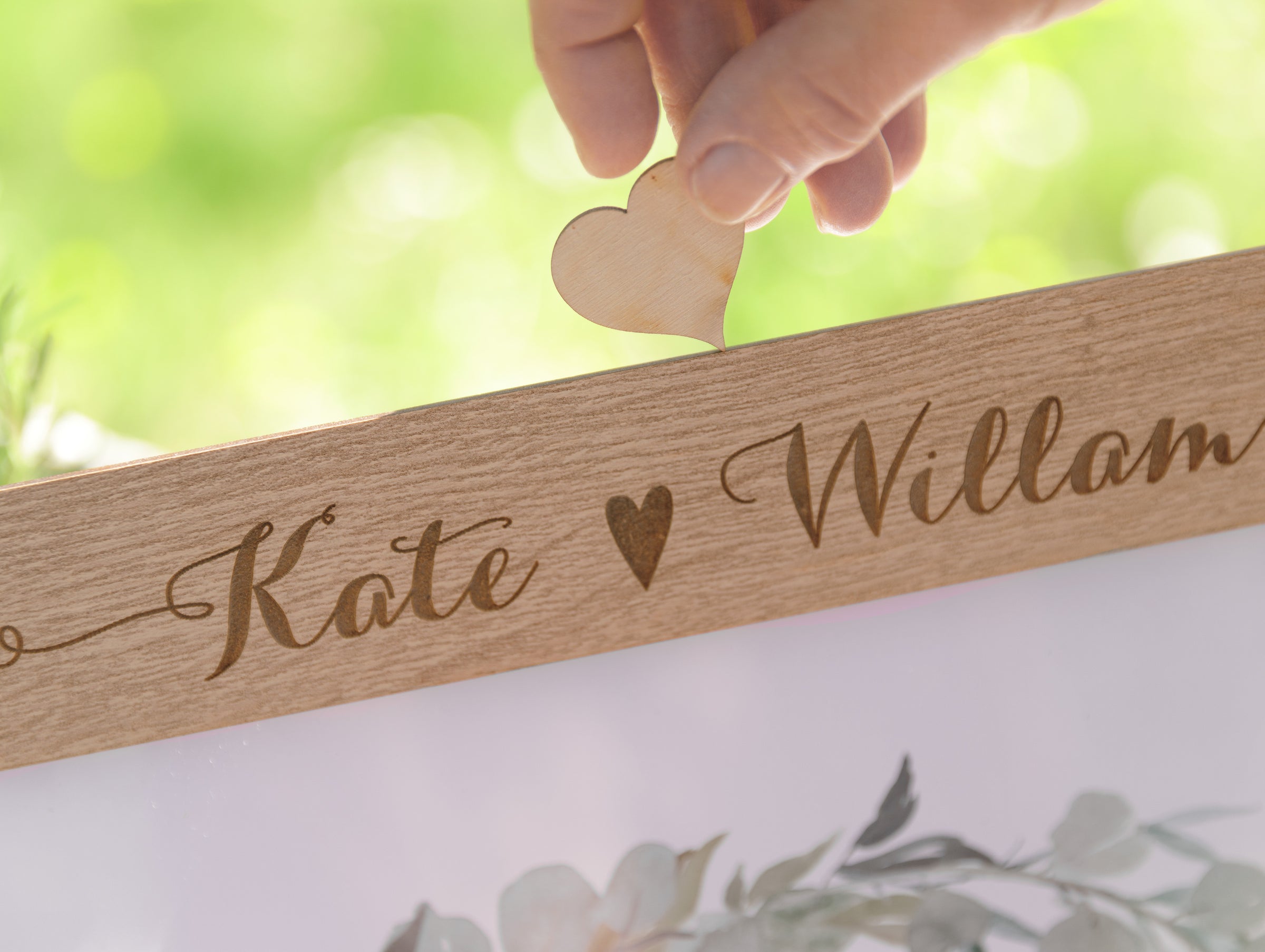Sonoma Oak Personalised Wedding Guestbook, Drop Box Set with Chest + Pen