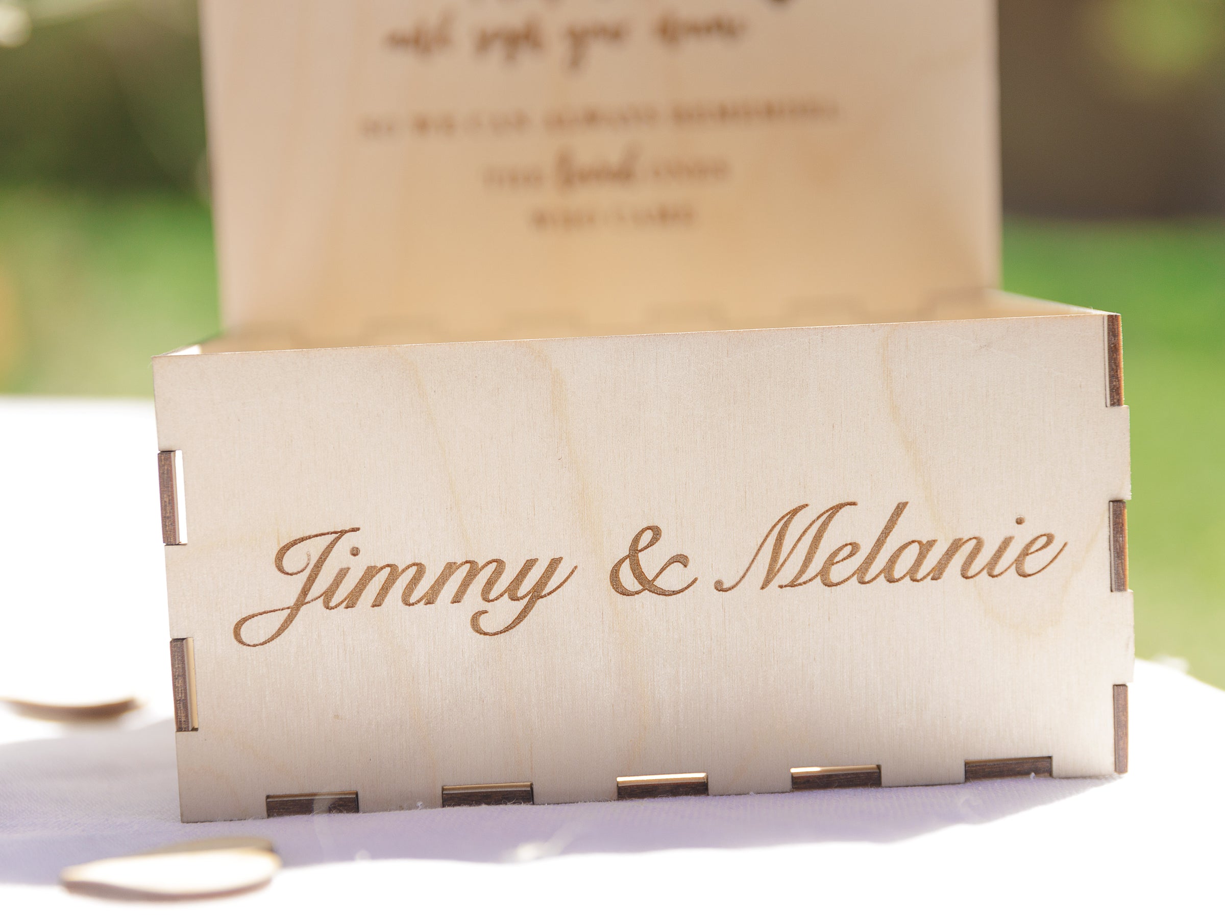 White Personalised Wedding Guestbook, Drop Box Set with Chest + Pen