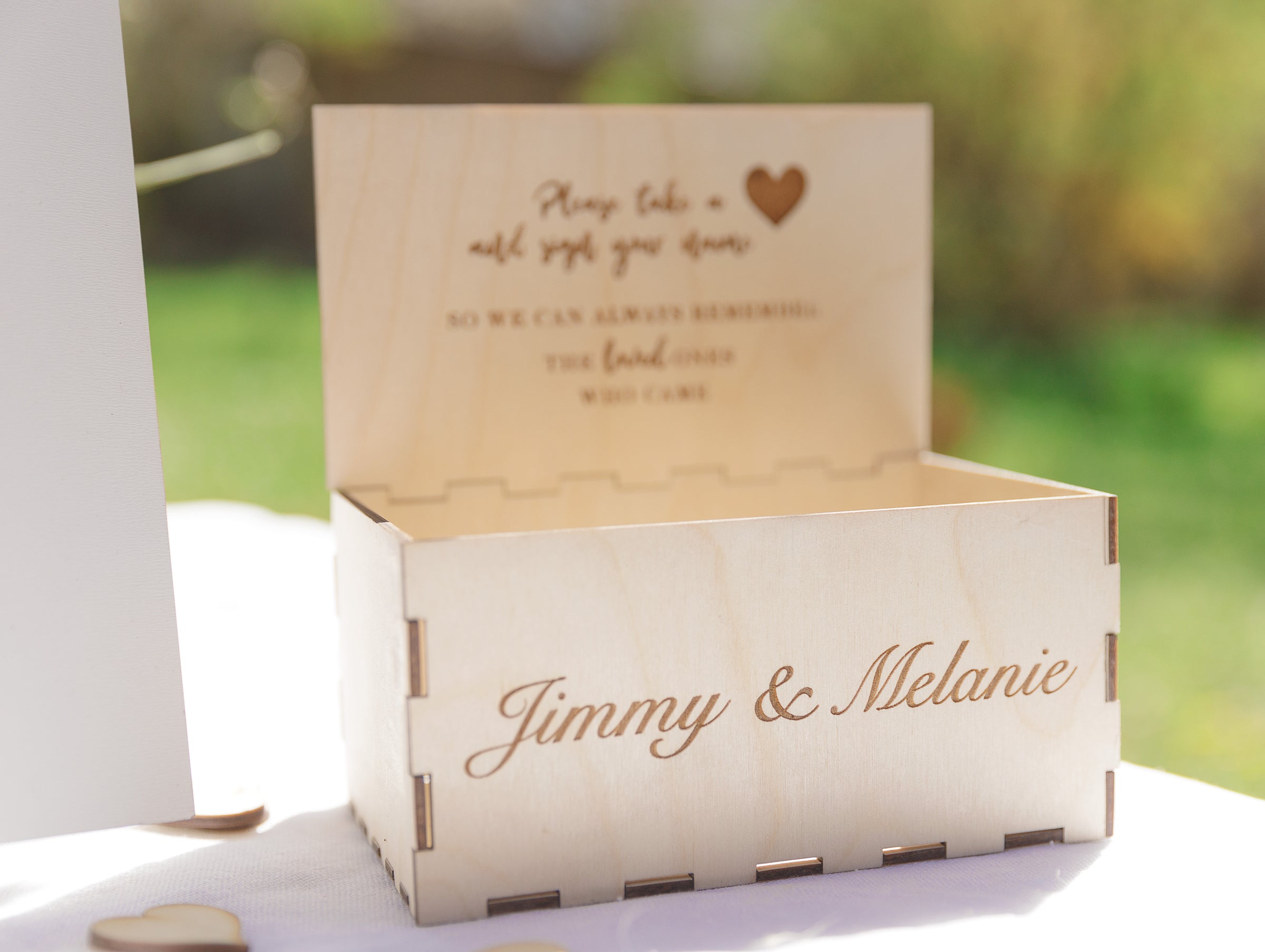 White Personalised Wedding Guestbook, Drop Box Set with Chest + Pen