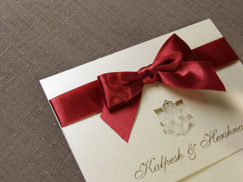 Asian Wedding Invitation, Laser Cut With Complimentary Envelopes and Printing