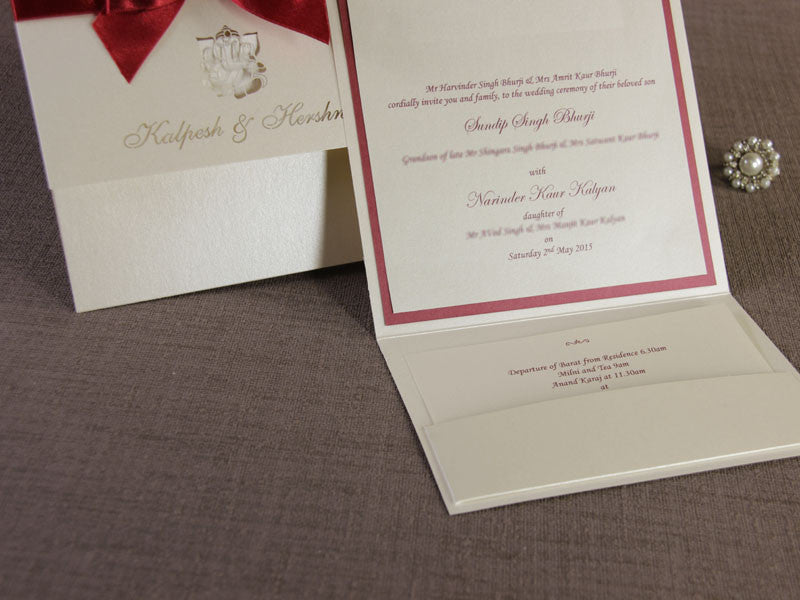 Asian Wedding Invitation, Laser Cut With Complimentary Envelopes and Printing