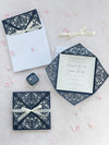 Invitations Wedding Invitation Cards Laser Cut with Cream Lace + Envelope Elegant Navy Blue Satin Ribbon Wedding Invitations Birthday