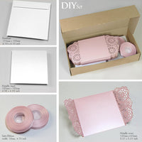 Elegant Pink Wedding Invitations - Laser cut Floral Invitation with Cream Insert