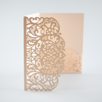 Laser Cut Covers ONLY Pocket Fold Invitations 7 colours