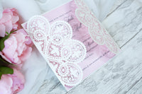 Elegant White Two Side Opening Wedding Invitations