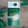 Green Wedding Invitation Passport Luxury Gold Foil and Boarding Pass Invite suite