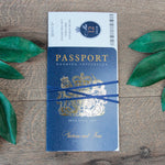 Navy Wedding Invitation Passport Luxury Gold Foil and Boarding Pass Invite suite