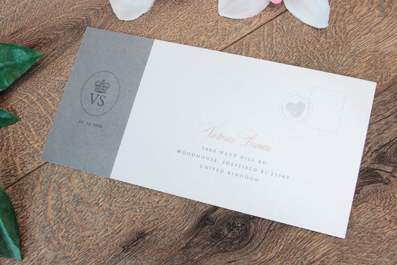 White Wedding Invitation Passport Luxury Silver Foil and Boarding Pass Invite suite