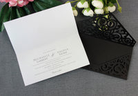 Black Pocket Inivtation Holographic Ornament Foil