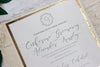 Cream Square Wedding Invitation Laser Cut Gatefold with Gold Foil Border