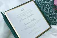 Green Wedding DIY Invitations Laser Cut Set Box Wedding invitation Do It Yourself