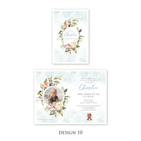 Personalised Baby Invitations with a photo - for Baby Boy - Baptism, First Year, Birthday