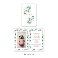 Personalised Baby Invitations with a photo - for Baby Girl - Baptism, First Year, Birthday
