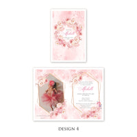 Personalised Baby Invitations with a photo - for Baby Girl - Baptism, First Year, Birthday