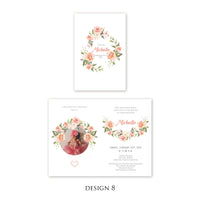 Personalised Baby Invitations with a photo - for Baby Girl - Baptism, First Year, Birthday
