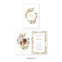 Personalised Baby Invitations with a photo - for Baby Boy - Baptism, First Year, Birthday