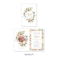 Personalised Baby Invitations with a photo - for Baby Girl - Baptism, First Year, Birthday