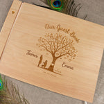 Heart Tree Wood Guest Book Personalized Wedding Photo Album Wood